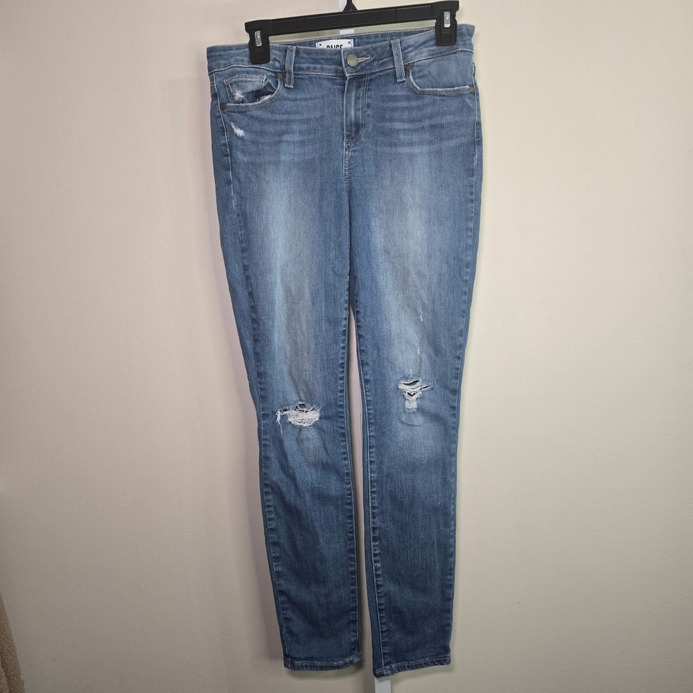 Paige Verdugo Ultra Skinny Distressed Jeans Medium Wash Size 29